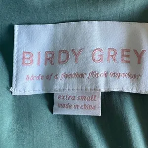 Birdy Grey Jesse Dress Sea Glass Green Satin Bridesmaid Slit Flutter Sleeve XS thumbnail 8