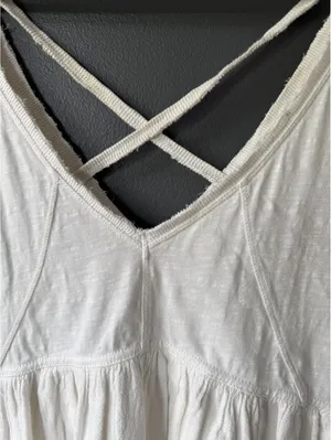 Daily Practice White Eyelet Hem Cross-Back Short Sleeve Dress thumbnail 6