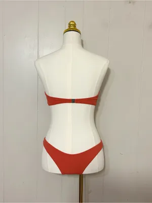 TJ Swim Ribbed Bandeau Bikini Set Rust Orange Size S Two Piece thumbnail 6