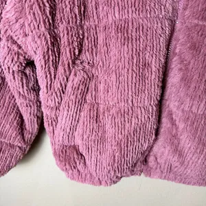 WILD FABLE Rose Pink Faux Fur Quilted Cropped Puffer Jacket Size Medium thumbnail 4