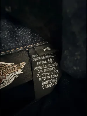 Harley-Davidson Women’s XS Denim Jacket Eagle Rhinestone Embroidered Moto thumbnail 6