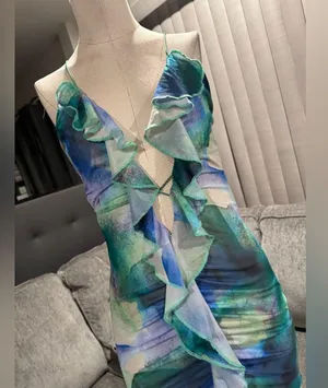 🌸AMTIOUS mesh blue mini dress ✨ thumbnail 8