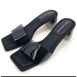 Good American Womens‎ Shoes Slides Sandals Block Heel Ombre Square Toe Black 8.5 thumbnail 11