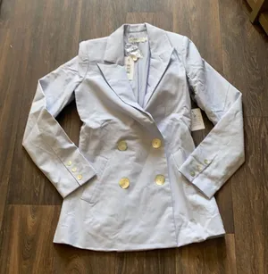 Epitome Linen Blazer Blue Size 2 thumbnail 1