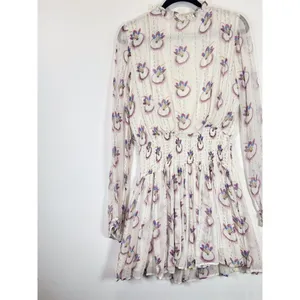 Free People Mini Dress Beige Wild Horses Dreamcatcher V Neck Smocked Medium thumbnail 9