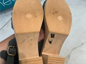 Funkis Gray Woven Wooden Clogs Size 40 EU thumbnail 6