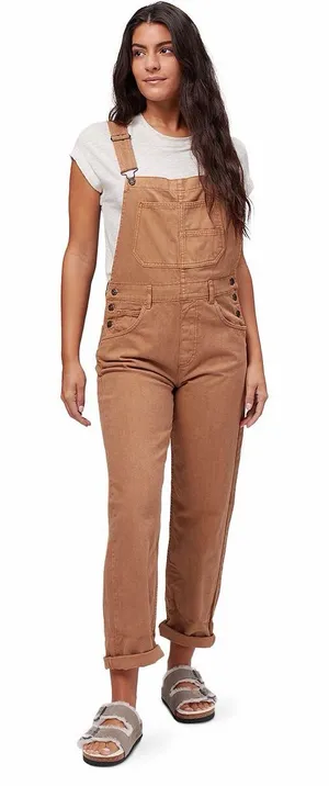 Free People Women's Ziggy Brown Overalls with Bib Pocket thumbnail 1