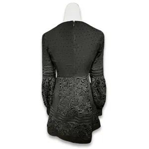 Bardot Mini Dress Black Lace Bell Sleeve V Neck Romantic Boho XS/4 NWOT Cocktail thumbnail 6