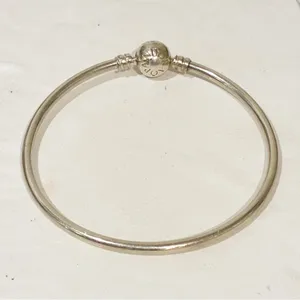 PANDORA‎ Smooth 925 Silver Logo Clasp Charm Bracelet 590728 thumbnail 2