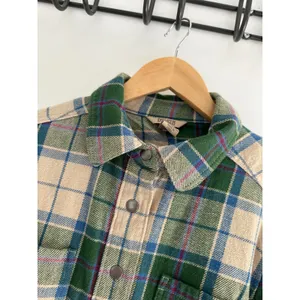 Duluth Trading Co Green Plaid Quilted Flannel Shirt Jacket M Barn Chore Coat thumbnail 5