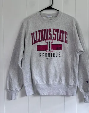 Champion Reverse Weave Illinois State Redbirds Sweatshirt Gray Small Collegiate thumbnail 1