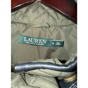 Ralph Lauren Black Women's Medium Zip Pocket Button Diamond Quilted Field Jacket thumbnail 3