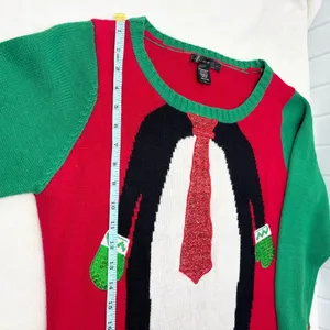 UNITED STATES SWEATERS Penguin Holiday Christmas Xmas‎ Tunic Sweater Women L thumbnail 8