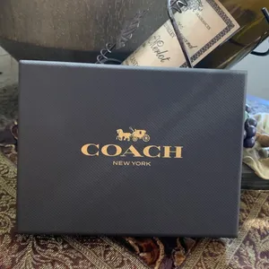 Authentic COACH 1941 leather/signature jacquard zip top card case/Keychain/ID thumbnail 3