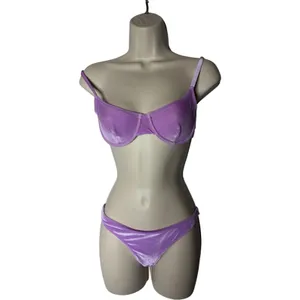 Solid And Striped The Eva Bikini set in velvet lilac sz S thumbnail 2
