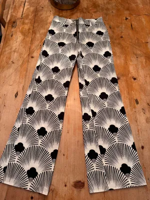 Free People Black and White Patterned Pants thumbnail 1