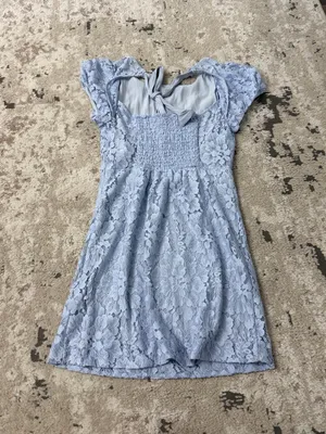 Free People Light Blue Lace Hailee Mini Dress Size Small thumbnail 4