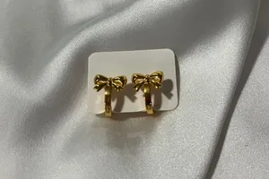18k Gold Plated Bow Earrings thumbnail 4