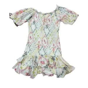 Loveshackfancy RARE Cottagecore Ruffled White Violet Mini Dress in Magic Light thumbnail 10