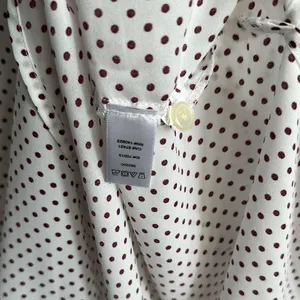 LOFT White and Purple Long Sleeve Blouse thumbnail 9