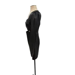Torn by‎ Ronny Kobo Gemma Vegan Faux Leather Cut Out Mini Dress Black Size Large thumbnail 6