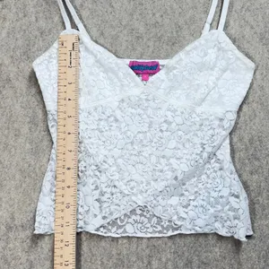 Edikted White‎ Floral Lace Crossover Camisole Top Small Coquette Fairy Soft Girl thumbnail 5