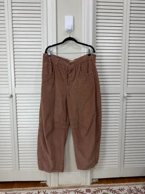 Free people Good Luck Mid-Rise Cord Barrel Jeans thumbnail 2