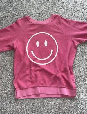 Altar'd State Pink Smiley Face Sweatshirt thumbnail 1