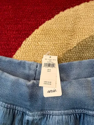 NWT Aerie Sweatpant Jean Shorts Knit Comfy Lounge Material Blue Size Small thumbnail 2