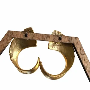 Victoria E. Gold Tone Fan Swirl Statement Earrings thumbnail 6