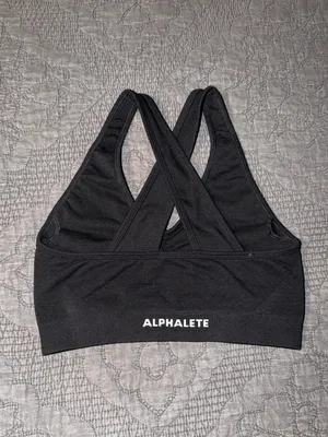 Alphalete AMPLIFY BRA-Women's Seamless Longline Bra-MED IMPACT Black Size-S thumbnail 2