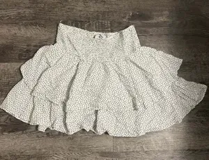 Princess Polly Heart Print Smocked Tiered Mini Skirt US 6 thumbnail 1