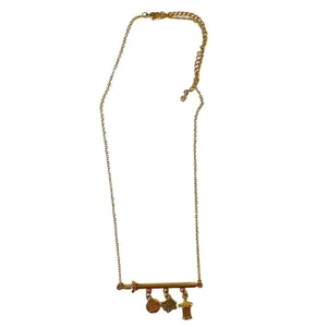 Disney Mulan Gold Sword Charm Necklace Adjustable Chain Warrior Princess Jewelry thumbnail 1