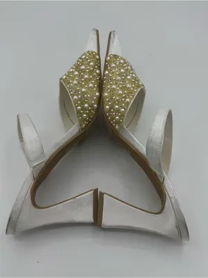 Dolce Vita Nasia Rhinestone Block‎ Heel Sandals White Size 8 bridal rehearsal thumbnail 8