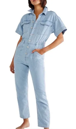 Free People Denim Jumpsuit Size Small Merci thumbnail 1