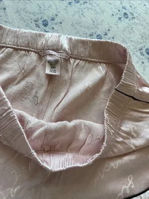 Victoria's Secret Blush Pink Satin Pajama Shorts with Black Piping thumbnail 3