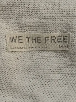 Free People We The Free Distressed Crop Knit Top White M Raw Edge OB2187895 thumbnail 2