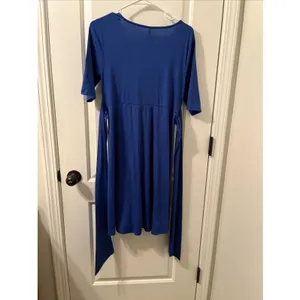 Mother Bee Maternity Womens Midi Dress Stretch Size Large Royal Blue thumbnail 11
