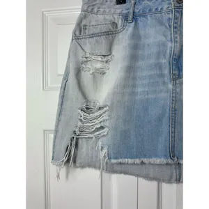 Hollister Light Blue High Rise Distressed Denim Mini Skirt Size 15 Waist 32 thumbnail 3