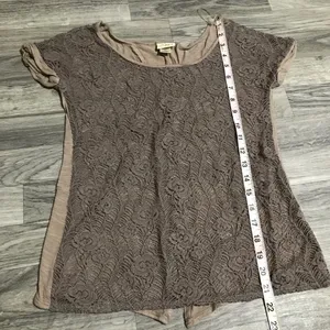 DayTrip Lace Brown Blouse; size X-small thumbnail 5