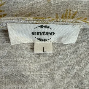 Entro Beige Yellow Linen Blend Dress Size Large Boho Chic Bohemian Sunburst Sun thumbnail 6