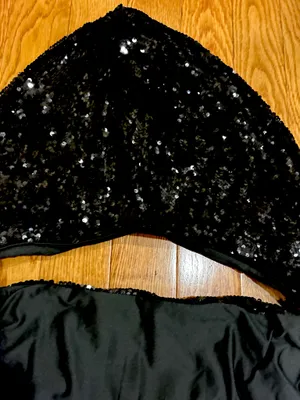 Akira NWT Cool Girl" Hood runway black Sequin Deep V Halter backless dress L thumbnail 17