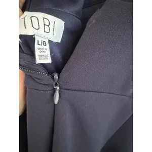 Tobi Navy Blue Ruffle V-Neck Maxi Dress Mermaid‎ Gown Large Formal Evening thumbnail 7