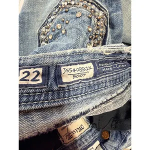 Miss Me Jeans Bootcut Embellished Pocket Women's 22 Blue 33" Inseam JE5408B10L thumbnail 4