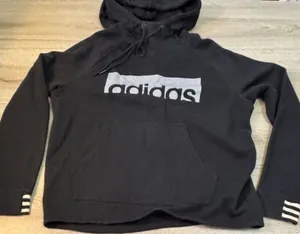 Adidas black white hoodie sweatshirt hooded sweater thumbnail 1