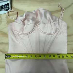 House of CB Charmaine Corset Blush‎ Pink Maxi Sleeveless Dress Large Back Slit thumbnail 14