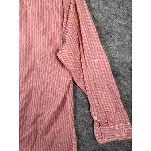 Lauren Ralph Lauren‎ Medium Shirt Button Up Pink Striped Long Sleeve Long Logo thumbnail 12