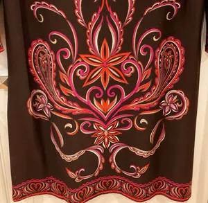 Anthropologie Boho Brown Red Printed Paisley Dress Lightweight L Fall thumbnail 5