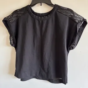 Banana Republic Black Mesh Back Short Sleeve Top Size S thumbnail 11