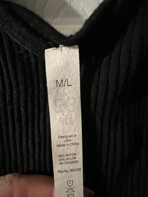 Black Ribbed Bodysuit Size M thumbnail 5